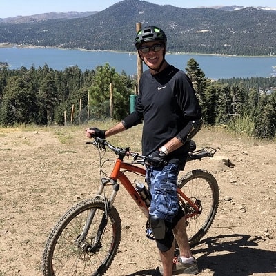 Dr. Weber enjoying a bike ride on Mammoth Mountain